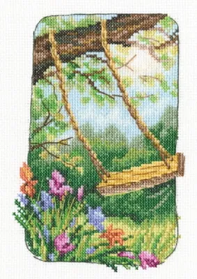 Obrázek produktu pro Sada pro vyšívání "Babiččina stará zahrada" od RTO, výšivací vzor, rozměry 12x17,5 cm, kód produktu c345