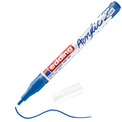 Produktbild von Edding 5300 Acrylmarker Fein, Blau, Blau, Fein, 1 mm, 2 mm, Tinte auf Wasserbasis