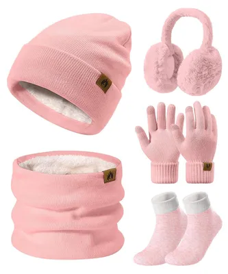 Produktbild von 5-teiliges Winterset mit Strickmütze und Schal