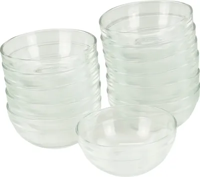 Produktbild von Glasschüssel Ø 9cm 12 Stück im Set Beilagenschüssel Dessertschale Stapelschale