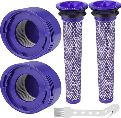 Produktbild von Filter für Dyson V8 V7 Staubsauger, Ersatzteile Dyson V8 Zubehör Filter mit Reinigungsbürste für Dyson V8/V7, 2 HEPA-Nachmotorfilter-Kit & 2 Vorfilter, für Dyson Staubsauger