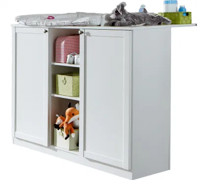 Produktbild von Wickelkommode FILOU II Wickeltisch mit Unterschrank Regal weiß