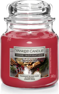Produktbild von Yankee Candle Duftkerze Mittleres Glas Cinnamon Delight 340 g, rot