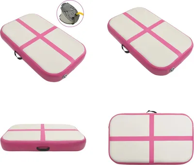 Immagine prodotto di vidaXL Tappetino da ginnastica gonfiabile con pompa 60x100x10 cm PVC Rosa - Tappetino da ginnastica - Tappetino da ginnastica - Tappetino da ginnastica yoga - Tappetino da ginnastica yoga