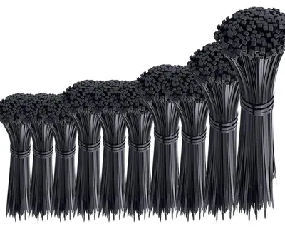 Obrázok produktu pre Sada čiernych plastových sťahovacích pásov, 1000 kusov, dĺžka 100-300 mm, nylon, vysoká odolnosť