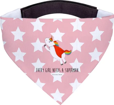 Produktbild von Mr. & Mrs. Panda Hunde Halstuch Einhorn Super - Rot Pastell - Geschenk, Einhörner, Tuch, Hundetuch, Held, Unicorn, Freundin, Hundehalstuch, Hund, Für, Superheld