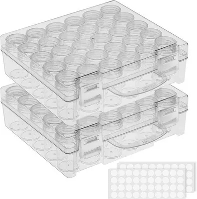 Produktbild von Famanu Aufbewahrungsbox mit 30 Fächern für Diamantmalerei - transparente Kunststoffbox