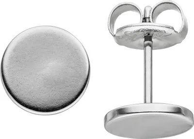 Produktbild von Paar Ohrstecker 8mm Ohrringe Studs Ohrschmuck aus Edelstahl rund flach Uni
