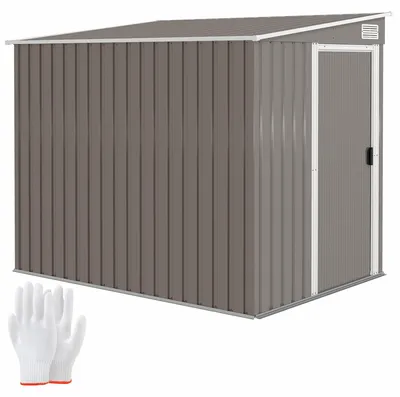 Productafbeelding van Metalen tuinschuur 2,81 m2 154 x 206,5 x 181 cm Gereedschapsschuur met lessenaarsdak Fundering