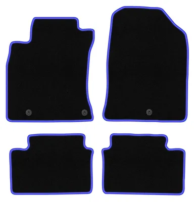 Produktbild von Fußmatten Automatten Velours Schwarz/Blau für Kia Ceed III 2018- Set 4-tlg