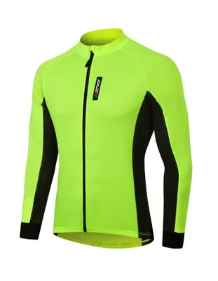 Produktbild von Herren Thermo Radsport Funktionsshirt Funktionsunterhemd Langärmliges Fahrrad Windschutz Funktionsshirt Atmungsaktiv Sportshirt für Laufen, Jogging, Turnhalle Grün L