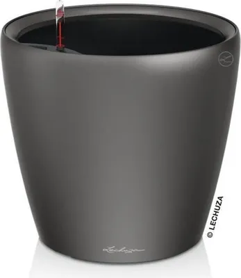 Obrázek produktu pro Sázecí květináč LECHUZA CLASSICO Premium LS 21 Anthracite Metallic | Sázecí květináč se zavlažovacím systémem | Kovový povrch | Ø 22 x 20 cm | 16023