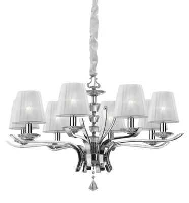 Produktbild von Klassischer Kronleuchter Pegaso Metall Weiß 8 Lichter E14