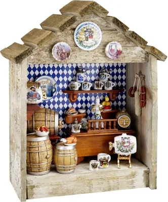 Obrázek produktu pro Miniaturní nástěnný obraz „Brauhaus“ – bavorský pivovar jako dekorace