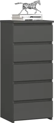 Produktbild von Kommode AKORD CL5 Graphitgrau 40 cm 5 Schubladen B40 x H92 x T35 cm