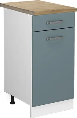 Produktbild von Küchenunterschrank Vicco R-Line Blau-Grau 40 cm , AP Eiche, Model 46003