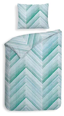 Produktbild von Heckettlane Vita Bettbezug - 155x220 cm – 100% Baumwoll-Flanell – Hochwertige Bettwäsche mit motiv – Weich - Atmungsaktiv und Hautfreundlich – inkl. 80x80 cm Kissenbezug – Blau