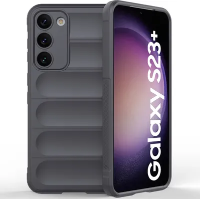Produktbild von Samsung S23+ Hülle, Weich TPU Silikon Stossfest Anti-rutsch Schutzhülle für Samsung Galaxy S23+ Dunkelgrau