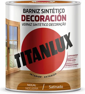 Image de Vernis Noyer Satiné Titanlux 250ml Protection Et Décoration Bois Noyer - Titan