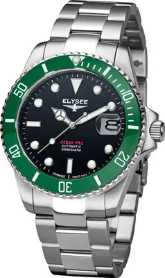 Produktbild von ELYSEE Herrenuhr OCEAN PRO CERAMIC silber grün onesize Herren lumineszierende Zeiger und -Indizes, Datumsanzeige 40mm 80581, 80582, 80583, 80584, 80585, 80586, 80588, 80589