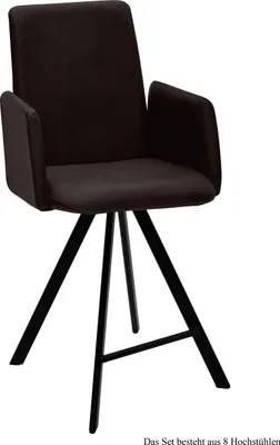 Produktbild von Thekenstuhl (8er-Set) Deerdre 52x109x60 Schwarz/Espresso
