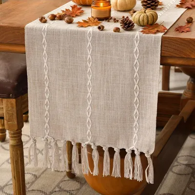 Immagine prodotto di Runner da tavolo, caffè, cotone, lino, 33x180 cm