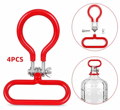 Produktbild von Glasballon Griff 4er Set Manganstahl – Verstellbar für 3/5/6 Galonen | Brauen & Wein