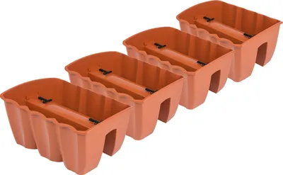 Obrázek produktu pro 4x Květinový truhlík 40 cm Závěsný květináč Balkonový květináč Želírovaný květináč DCRO Terakota