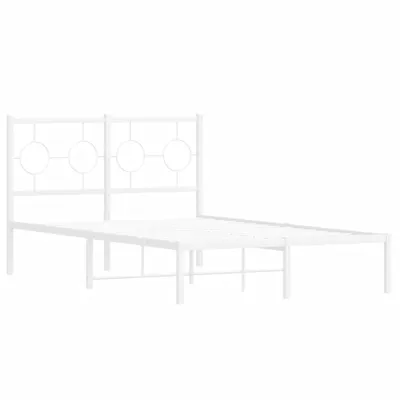 Obrázek produktu pro Kovový rám postele s čelem bílý 120 x 200 cm