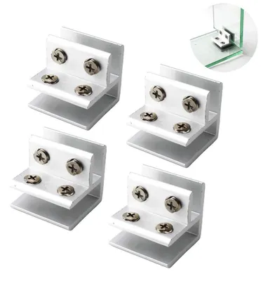 Image de Pince-verre en aluminium pour vitres de 10 à 12 mm (lot de 4)