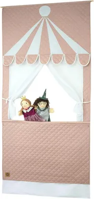Productafbeelding van Kaspertheater Circus - Poppentheater Stoffen - Kinderen Amuseren - Eenvoudig Ophangen - 173 x 77 cm - Roze