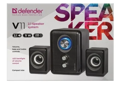 Produktbild von Defender V11 Lautsprecher Schwarz Kabelgebunden 11 W (65111)