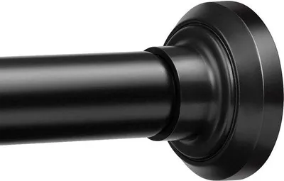 Image de Tringle à rideau de douche en acier inoxydable - 83,8 à 182,9 cm - noir mat