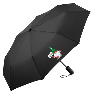 Produktbild von Huuraa Regenschirm Wichtel Merry Christmas 98cm Schwarz Sturmfest Taschenschirm Geschenkidee