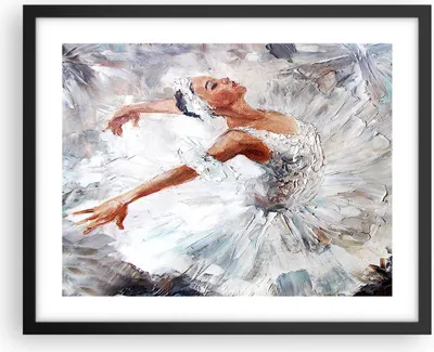 Produktbild von Gerahmtes Poster - Schwarzer Rahmen - Frau Tanz Ballett Körper - 50x40 cm - Wand Bild - Wanddeko - Wandbilder - Wandposter - Bilderrahmen - Bilder - Kunstdruck - Wandbild - P2BAA50x40-3101