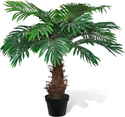 Obrázok produktu pre The Living Store Živá umelá palma cycus s kvetináčom 80 cm