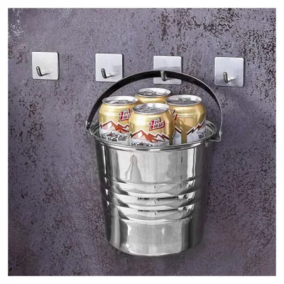 Produktbild von Selbstklebende Haken (6 Stück) aus Edelstahl für Wandmontage ohne Bohren, wasserdicht für Küche und Badezimmer