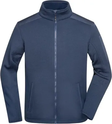 Produktbild von Superweiche, warme Strickfleecejacke navy/navy, Gr. 3XL