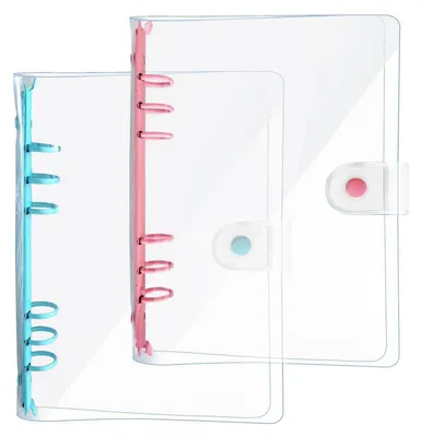 Produktbild von Ringbuch Ordner A5 Transparent PVC 2 Stück Rosa/Blau