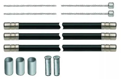 Image de Kit complet de câbles de vitesse avec embout 4,5 x 4,5 mm, noir/argent, 11 pièces (1 kit)