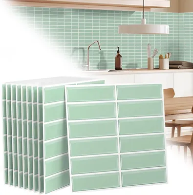 Produktbild von VA-Cerulean Fliesenaufkleber Küche Tile Stickers 3D Selbstklebende Fliesen Klebefolie Wandaufkleber für Bathroom Deckenplatten Kitchen, Type I
