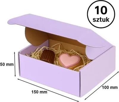 Zdjęcie produktu dla Karton Wykrojnikowy 150x100x50mm zewnętrzny Fioletowy - 10 szt Ozdobny