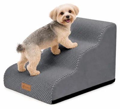 Produktbild von VOUNOT® Hundetreppe 3 Stufen für kleine Hunde & Katzen, Haustiertreppe aus hochd