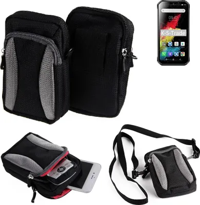 Produktbild von K-S-Trade Holster Schutz Hülle kompatibel mit Blackview BV9900 Handy Hülle Gürteltasche Umhängetasche mit Zusatzfach schwarz