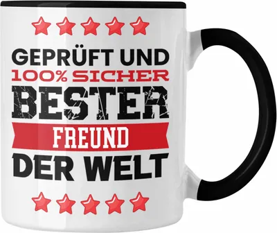 Produktbild von Trendation - Bester Freund Der Welt Geschenk Tasse für Bester Freund Geburtstag BFF (Schwarz)