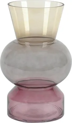 Productafbeelding van Rasteli vaas, driekleurig glas, diameter 20 cm, hoogte 31,5 cm