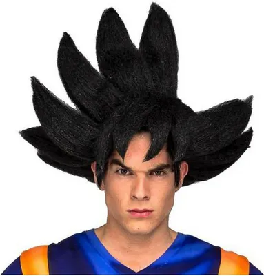 Zdjęcie produktu dla Peruka Son Goku z Dragon Ball Z – akcesoria karnawałowe, czarna – rozmiar uniwersalny