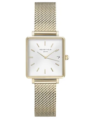 Produktbild von Rosefield QMWMG-Q039 Damen-Armbanduhr, Gold-Gehäuse, Metall-Armband