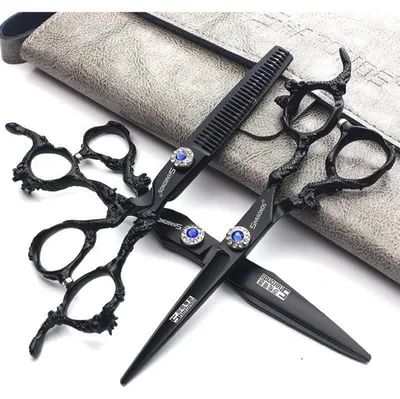 Immagine prodotto di Set di forbici da parrucchiere, 6 pollici, 3 pezzi, acciaio inossidabile, forbici professionali per capelli