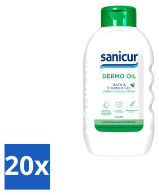 Productafbeelding van 20 x Sanicur Dermo-Oil bad- en douchegel - 300 ml - Voordeelverpakking - 20 stuks